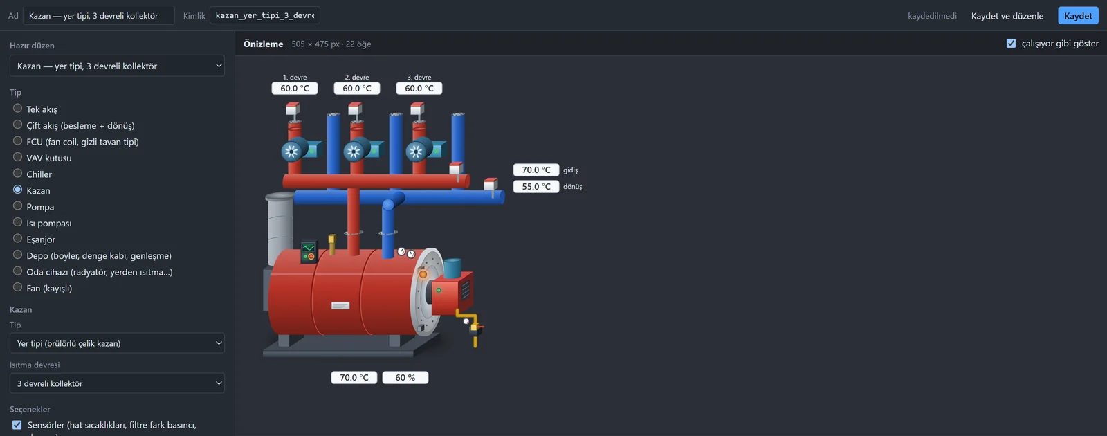 Boiler — 2, 3 or 4 circuit header with circuit pumps